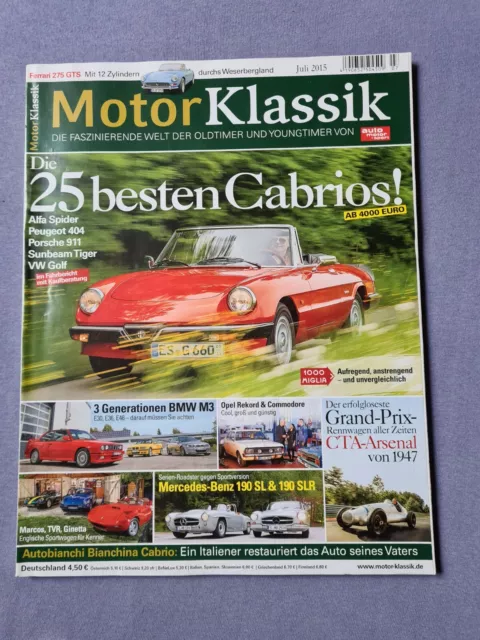 Motor Klassik 07/2015 Juli Mercedes Benz 190 SL & SLR BMW M3 Ferrari 275 GTS