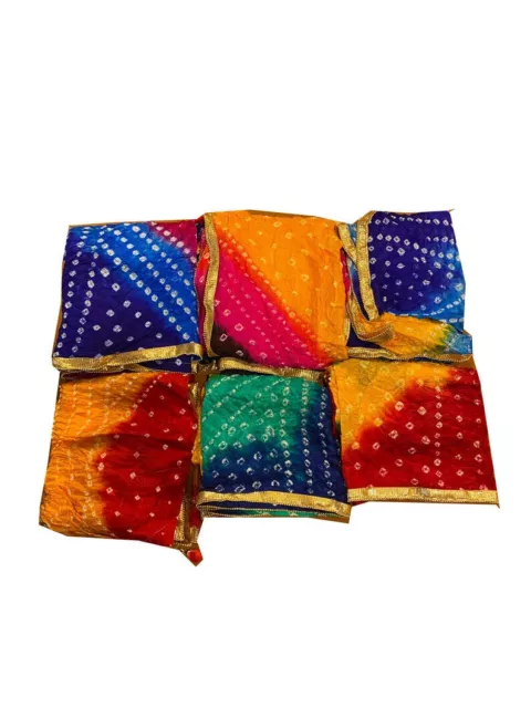 Lote al por mayor de 1 a 150 piezas de seda de mujer Dupatta Bandhani... 3