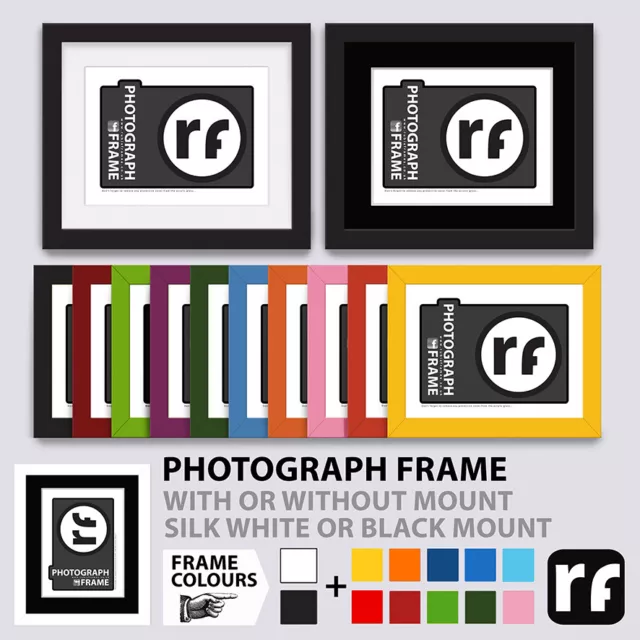 Photograph Frame 6x4 7x5 8x6 10x8 Wood Colours Black White Picture RUBIX FRAMES