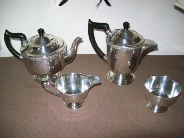 ** Vintage Silver Plated 4 Piece "Viners" Tea Servive **