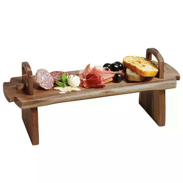 Wooden Raised Serving Platter Board for Antipasti, Tapas, Entrees and Desserts