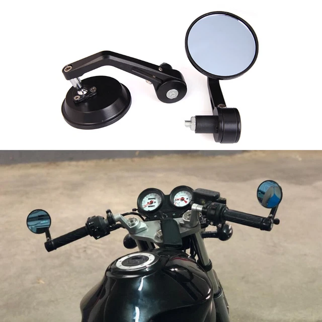 Rétroviseurs Moto Rond 7/8" 22mm – Miroirs CNC Convexes Pour Guidon, Compatible Harley, Honda, Yamaha, Kawasaki, Scooter Et Cruiser