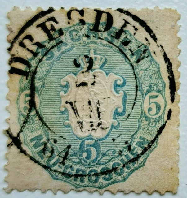 SACHSEN 1863 . MiNr. 19a . 5 Ngr . BPP geprüft . K2 DRESDEN
