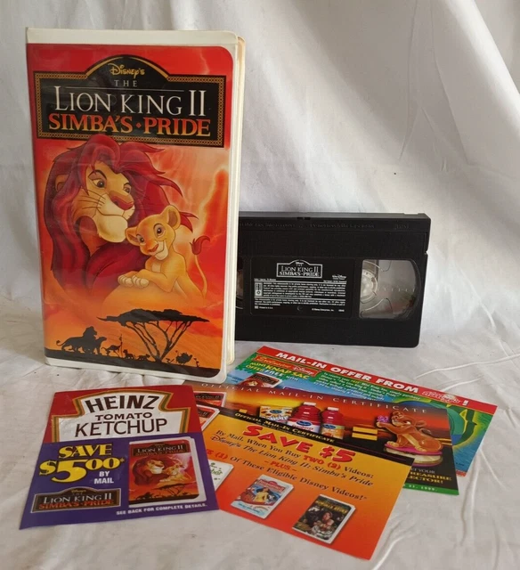 ORIGINAL WALT DISNEY VHS Home Video Simba's Pride Lion King II 8804 $52 ...