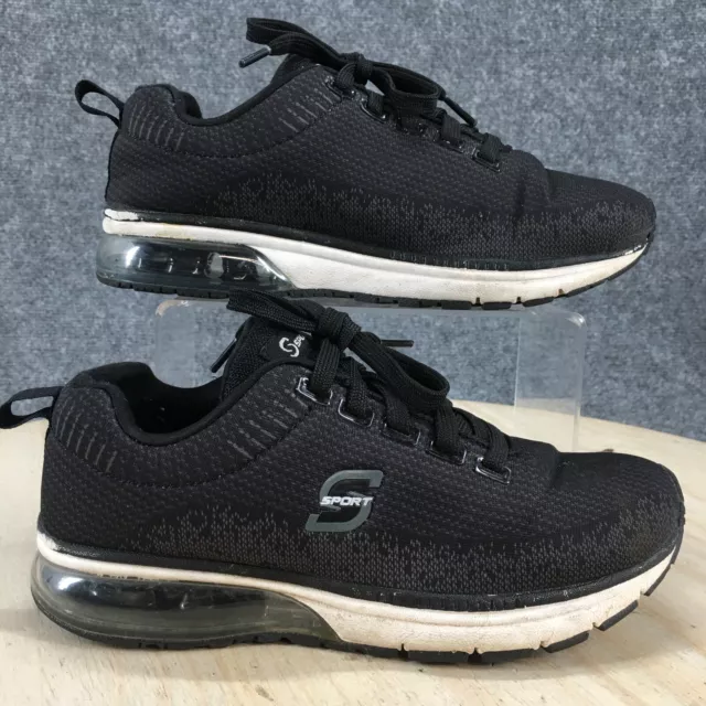 Skechers Sport Shoes Womens 6.5 Running Sneakers Black Mesh Round Toe Lace Up