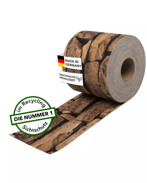 Ziegelstein - bedruckte Sichtschutzstreifen für Doppelstabmattenzaun PVC frei