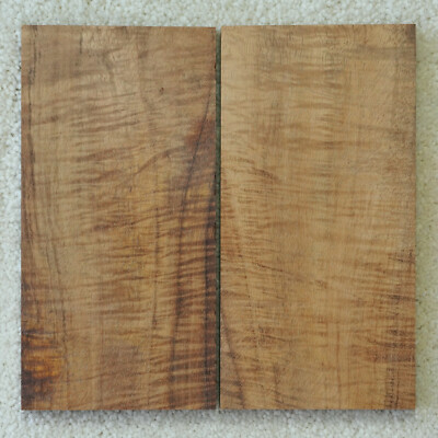 SHIMMERING KOA TIGER Curl knife scales #0060, pistol grips, box wood
