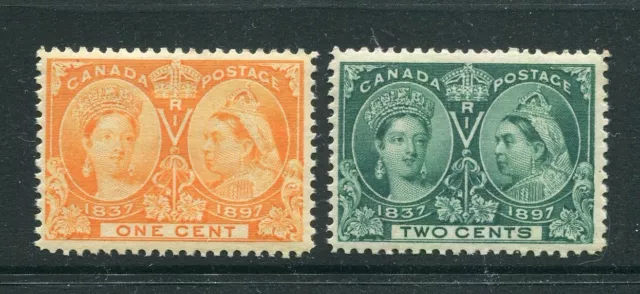 Canada: 1897 Queen Victoria Jubilee 1c & 2c stamps SG122, SG124 MLH (EQ228)