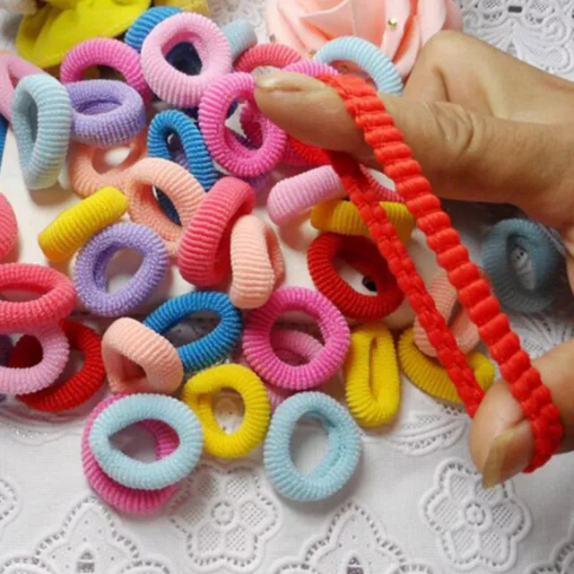 90 Pcs/ Pack Elastic Candy Color*Baby Girls' Towel Hair Ropes Kids' Hair Ban.EL