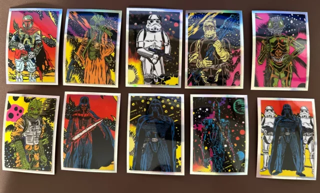 2023 Star Wars Galaxy Chrome Darth Vader Bounty Hunters Art COMPLETE (Set of 10)