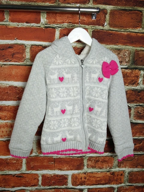 Felpa Con Cappuccio Ragazze Età 3-4 Anni Next Gap Zara Snood Maglie Cuori 104Cm 2