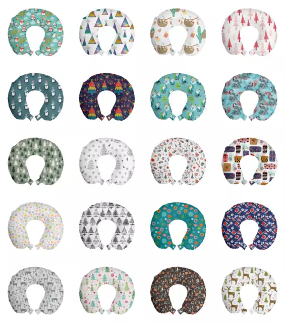 Ambesonne Christmas Travel Pillow Neck Rest Memory Foam Travel Accessory