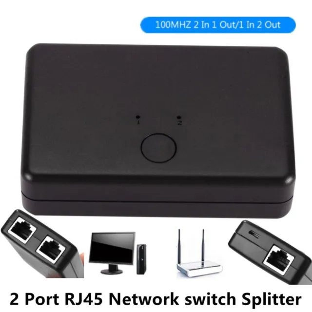 2 Port RJ45 LAN CAT6 Switch Selector 1000Mbps 2 in 1 Out/1 in 2 Out  Internal External Switcher Splitter Ethernet Switch 2 Port Gigabit Splitter  Cat 6