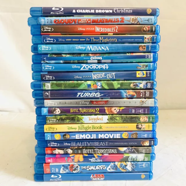 All Cartoon Walt Disney Pixar (20) Blu-ray Movie Lot, Animated Kids Children