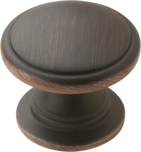 Amerock | Cabinet Knob | Oil Rubbed Bronze | 1-1/4 inch (32 mm) Diameter | Ravin