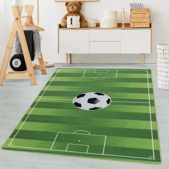 Alfombra infantil alfombra de cadena impresión digital fútbol estadio lavable VERDE