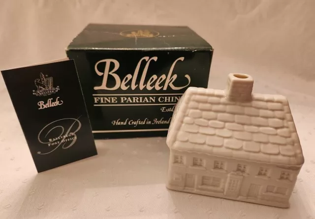 Belleek China Ballybegs Post Office Tea light Votive Candleholder - 4.25"L. NOS