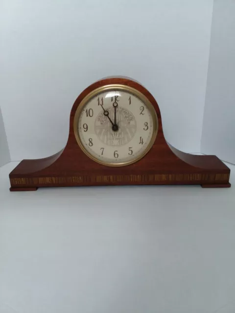 Seth Thomas Antique Lynton 1E Tambour Wooden Mantle Clock