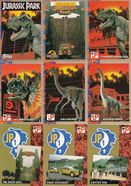 Jurassic Park Series 1 1993 Topps Set Of 88 Cards With Sticker Set (11)