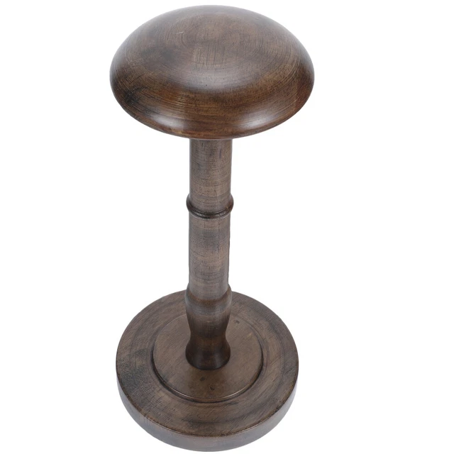 Présentoir à Chapeaux Et Casquettes - Socle Rond En Bois - Portable Et Stable
