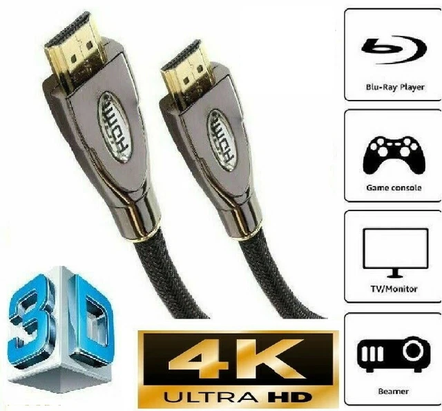 PremiumCord Cavo 4K HDMI 2.0B M/M Ad Alta Velocità, 18 Gbps Con Ethernet, Compatibile Video 4K@60Hz, Deep Color, 3D, Arc, HDR, Dolby TrueHD, Connettori Placcati Oro, Treccia Tessile, Nero/Blu, 1,5 M - Foto 4