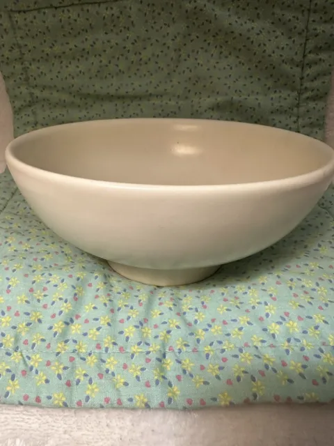 Haeger 101-Footed Pottery Console Bowl-Matte OFF WHITE-Mid Century USA