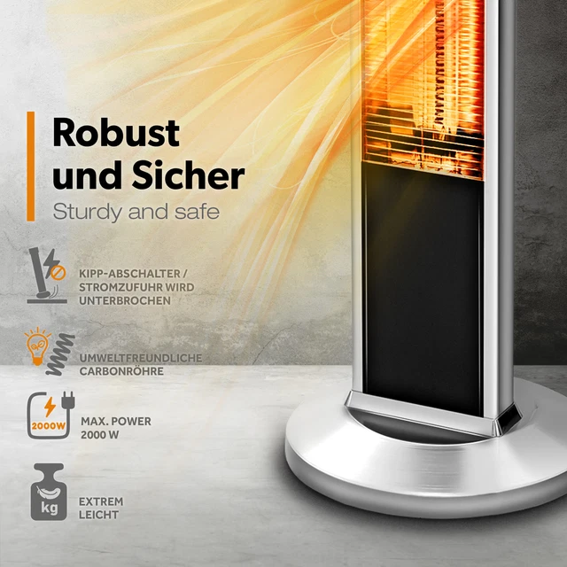 RETOURE Heizstrahler 2000W Infrarotstrahler Terrassenstrahler Wärmestrahler 3