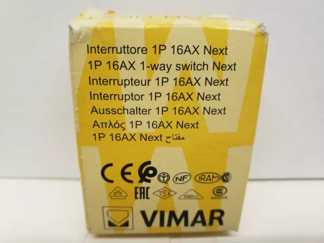 ​​Vimar 20001.N Eikon Next 1P 16AX Silver 1-Way Installation Push Button Switch 2