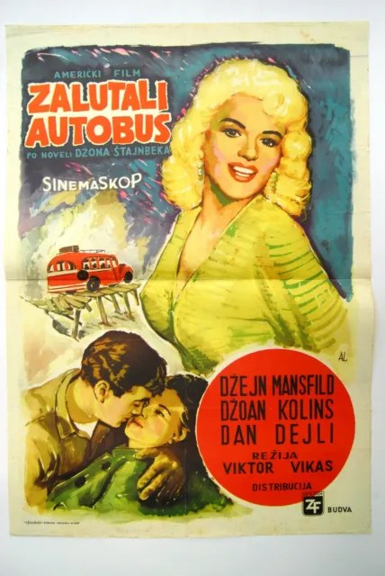 The Wayward Bus Joan Collins Jayne Mansfield 1957 Unique Rare Exyu Movie Poster