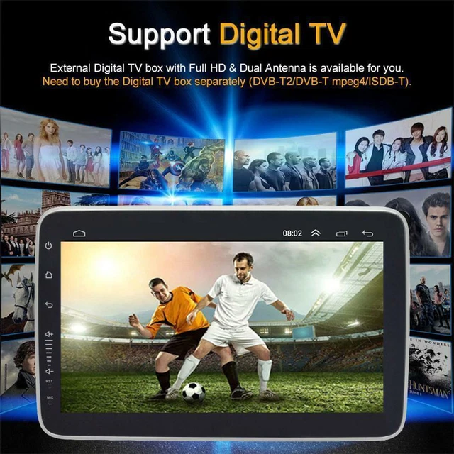 Android 9.1 Car Stereo Rotatable 10.1in 2Din Radio GPS Navigation FM WiFi Player