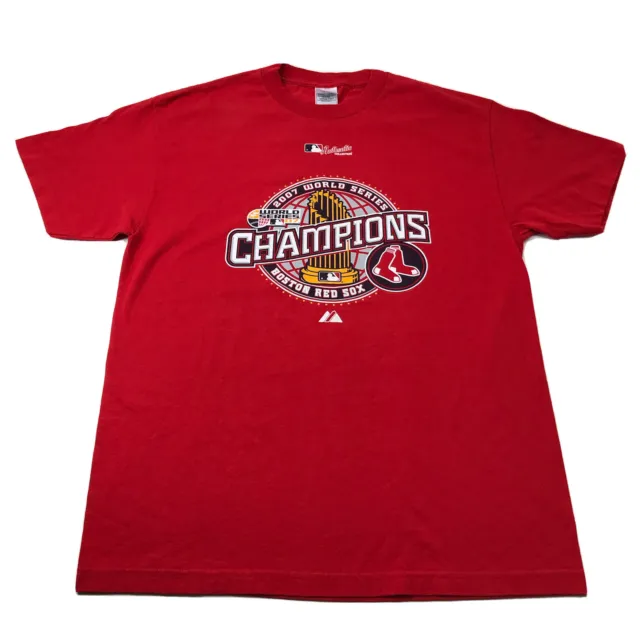 New Boston Red Sox MLB 2007 World Series Champions Mens Sz L T-Shirt Red NOS