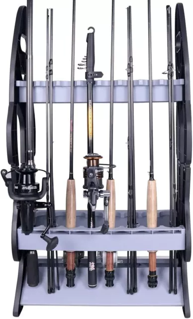 16 FISHING ROD Holder Storage Rack, Fishing Pole Stand Garage