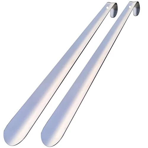 Metal Shoe Horn Long Handle Set of 2 16.5â€ Stainless steel for Seniorst