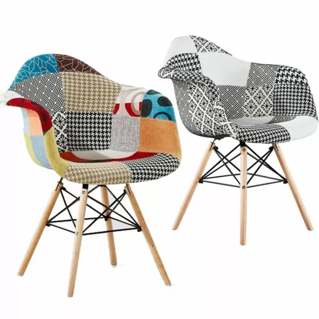 Moda TUB Patchwork Dining Armchair Chair Retro Vintage Modern Scandinavian Style