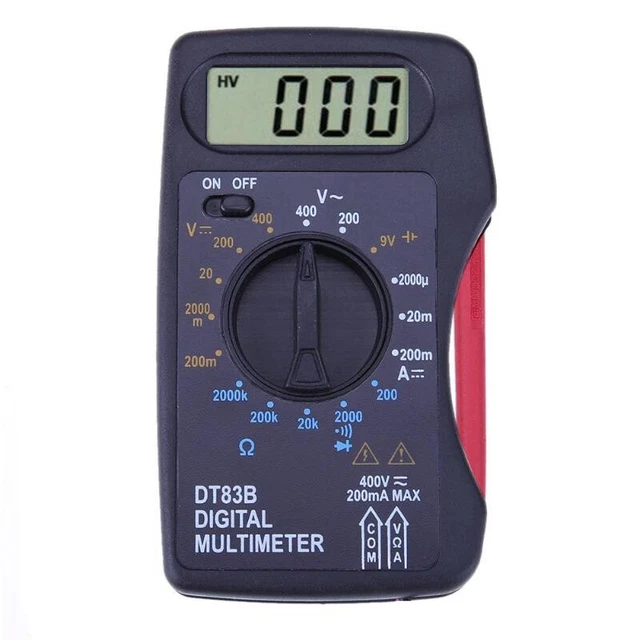Multimètre Digital De Poche 13 Calibres + Housse De Transport – 6 Fonctions, Écran LCD, Pointes Intégrées, CAT III 600V – Idéal Dépannage Rapide Et Mesures Quotidiennes