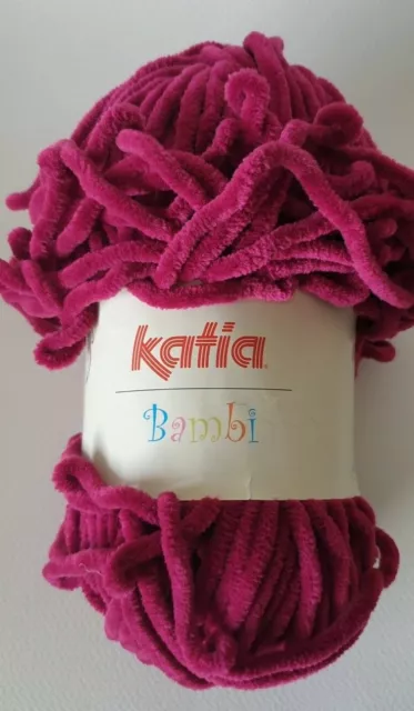 Pelote fantaisie à tricoter KATIA Bambi n°310  pourpre 100 gr