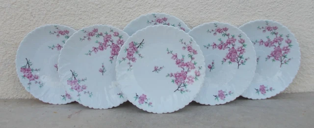 Lot De 6 Assiettes à Dessert En Porcelaine - Décor "Liberty Bell 1776" Bleu - État Excellent
