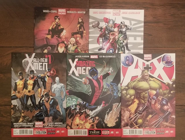 Marvel Now X-Men #1 Lot. A+X, Uncanny Avengers, All New, Amazing. NM Near Mint 