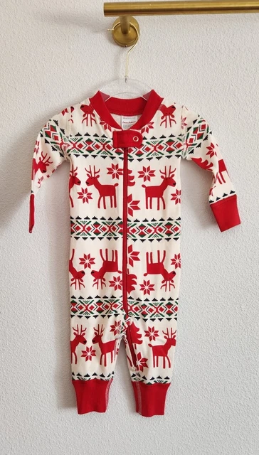 Hanna Andersson Christmas Holiday Reindeer Fair Isle 1pc Outfit Unisex Baby 3-6M