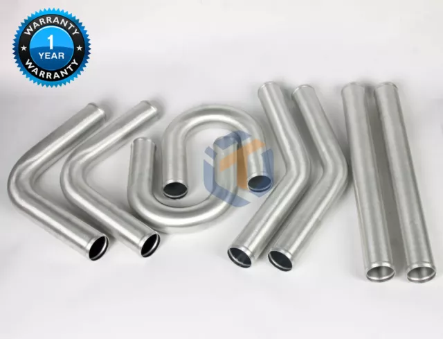 2.5"Universal Aluminum Intercooler Pipes Kit with Black Hose silicone