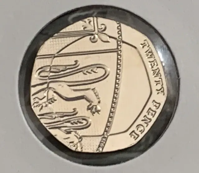 2018 Brilliant uncirculated Shield segment 20p Coin Twenty Pence Bunc Unc Bu UK