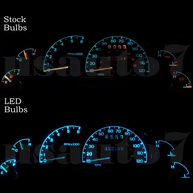DASH INSTRUMENT CLUSTER Gauge Ice Aqua Blue LED LIGHT KIT Fits 9503