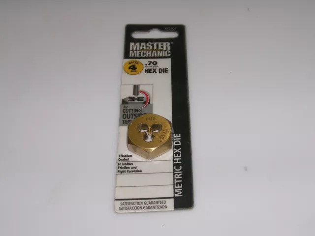 M4 X .70 Metric Hex Die Master Mechanic 789505