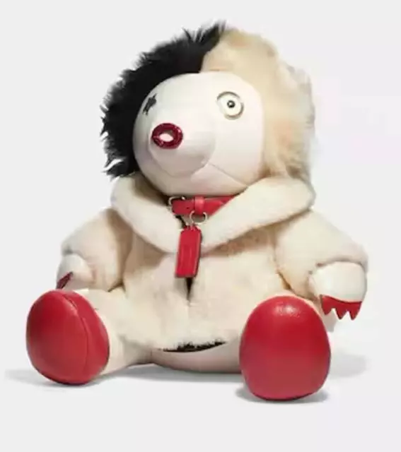 Disney X Coach Cruella Collectible Bear - Leather Plush - Style No. CC573 - NEW