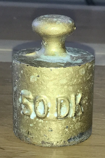Antique Austrian Bronze Scale Weight 50DK 1 lb  Balance 1892-1906 EXTREMELY RARE