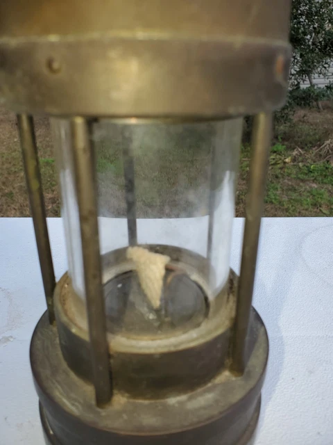 Vintage E.THOMAS & WILLIAMS LTD 9" Brass Miners Lantern Lamp 3