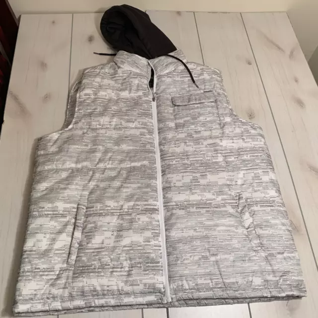 mens 2XL ecko unltd winter vest with hood grey white