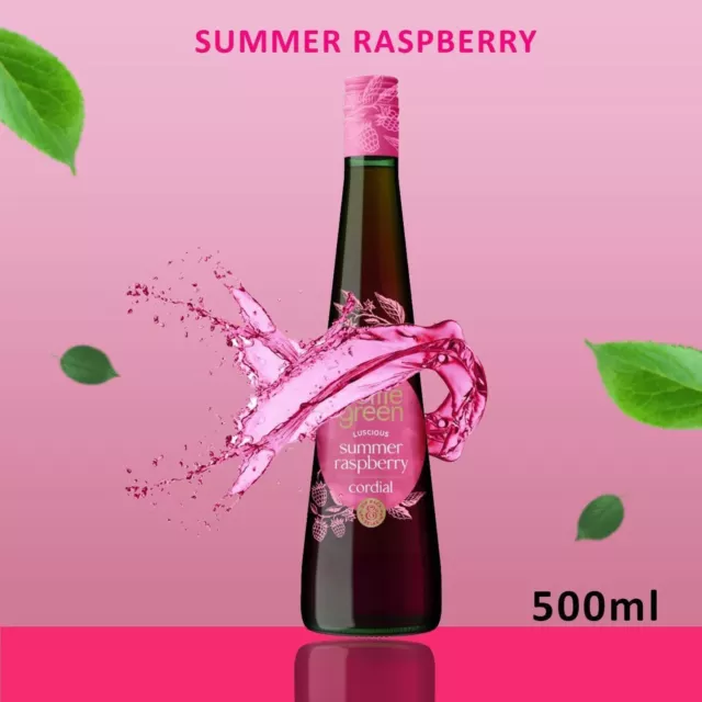 Bottle Green Pulpeuses Été Framboise Cordial Saveur Sirop 500ml X 4