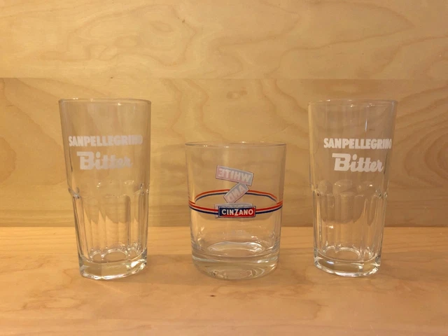 Tris bicchieri Cinzano e San Pellegrino