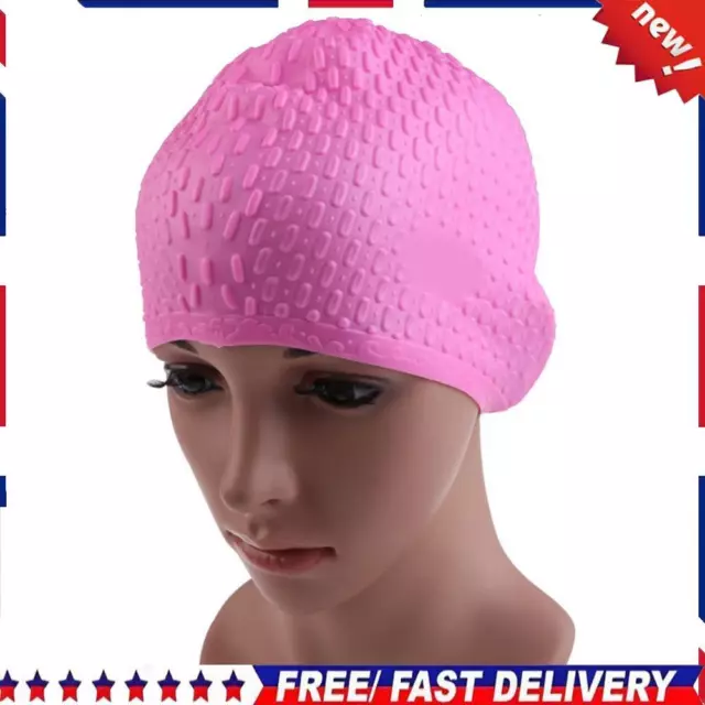 Única gorra de baño de silicio impermeable para adultos cubierta rosa Reino Unido